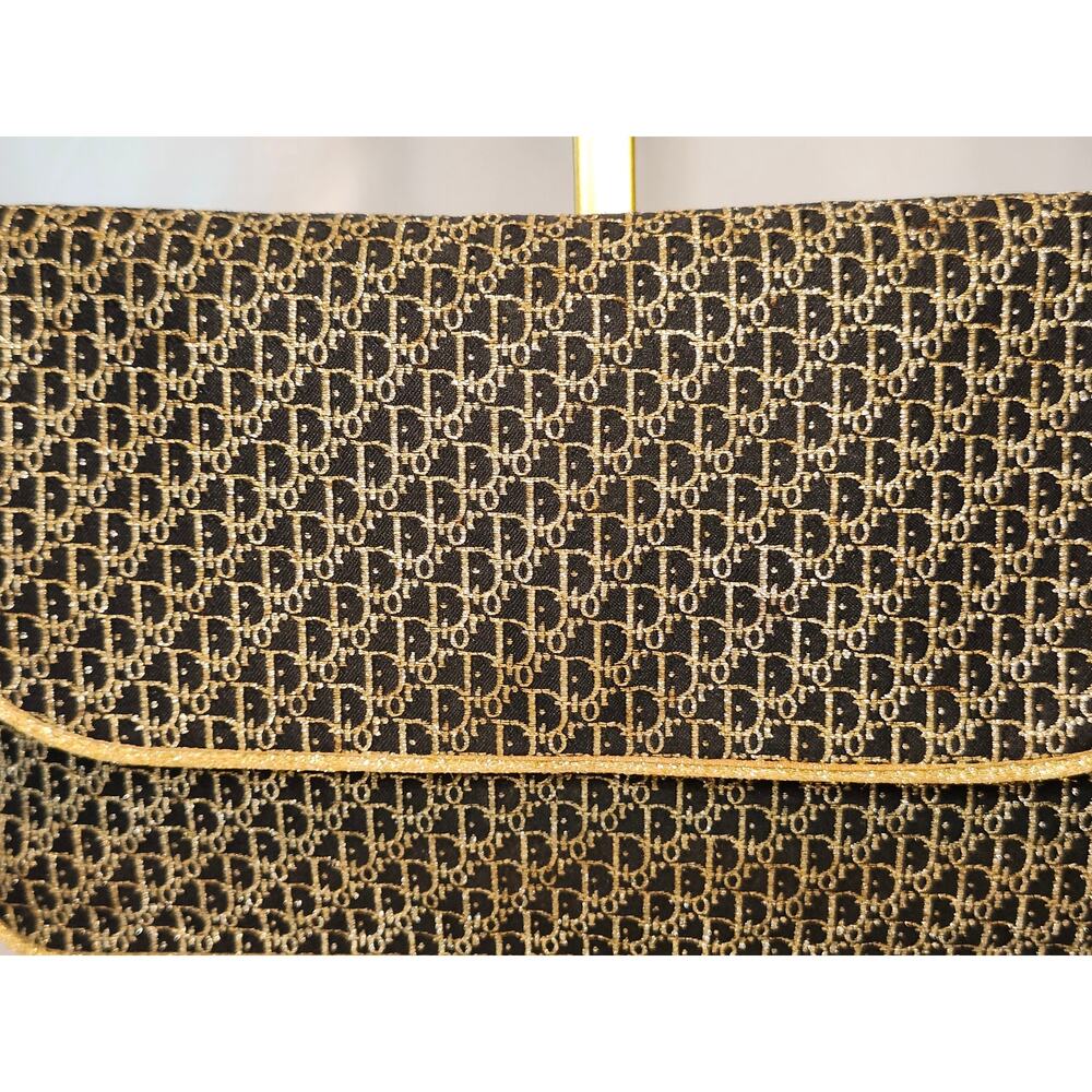 SOLD Christian Dior Vintage Trotter Chain Shoulder Bag Gold and Black NYE - Picture 4 of 15
